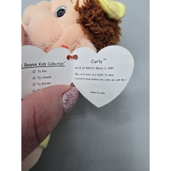 TY Beanie Kid - CURLY (10 inch) - MWMTs Stuffed Doll Girl Toy - Picture 6 of 11